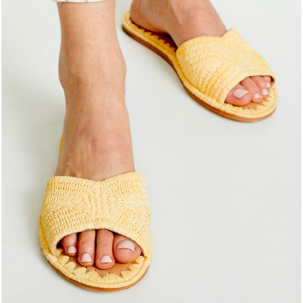 Jeffrey Campbell Dane Woven Slides in ‘Natural' 7